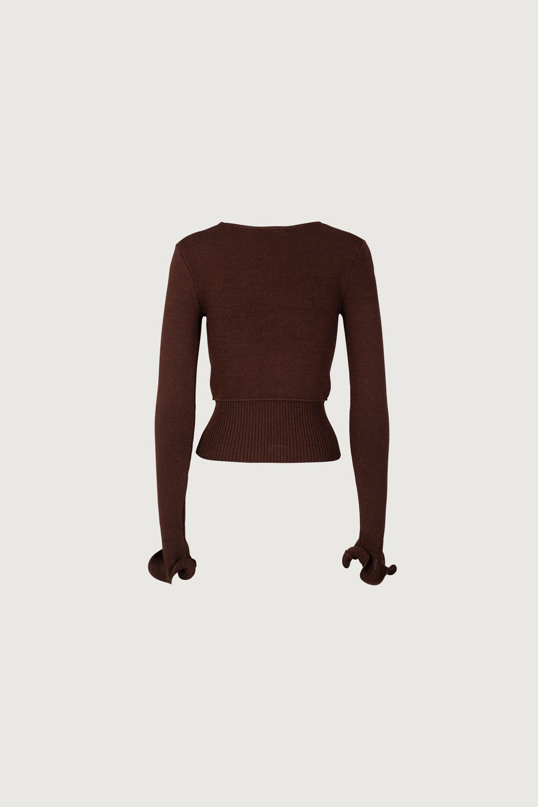 Ruffle Hem Sweater (Chocolate Brown)