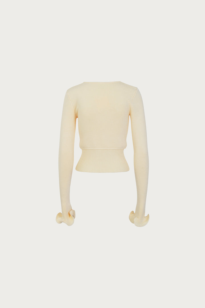 Ruffle Hem Sweater (Cream)