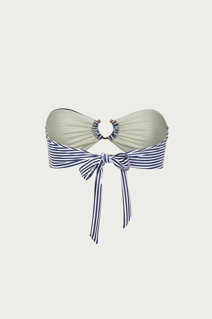 Pierced Bandeau Top (Navy Pinstripe)