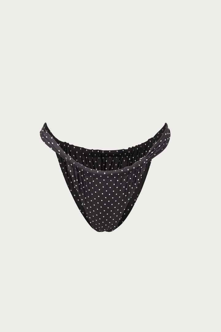 Ruched Bottom (Black Cream Polka Dot)