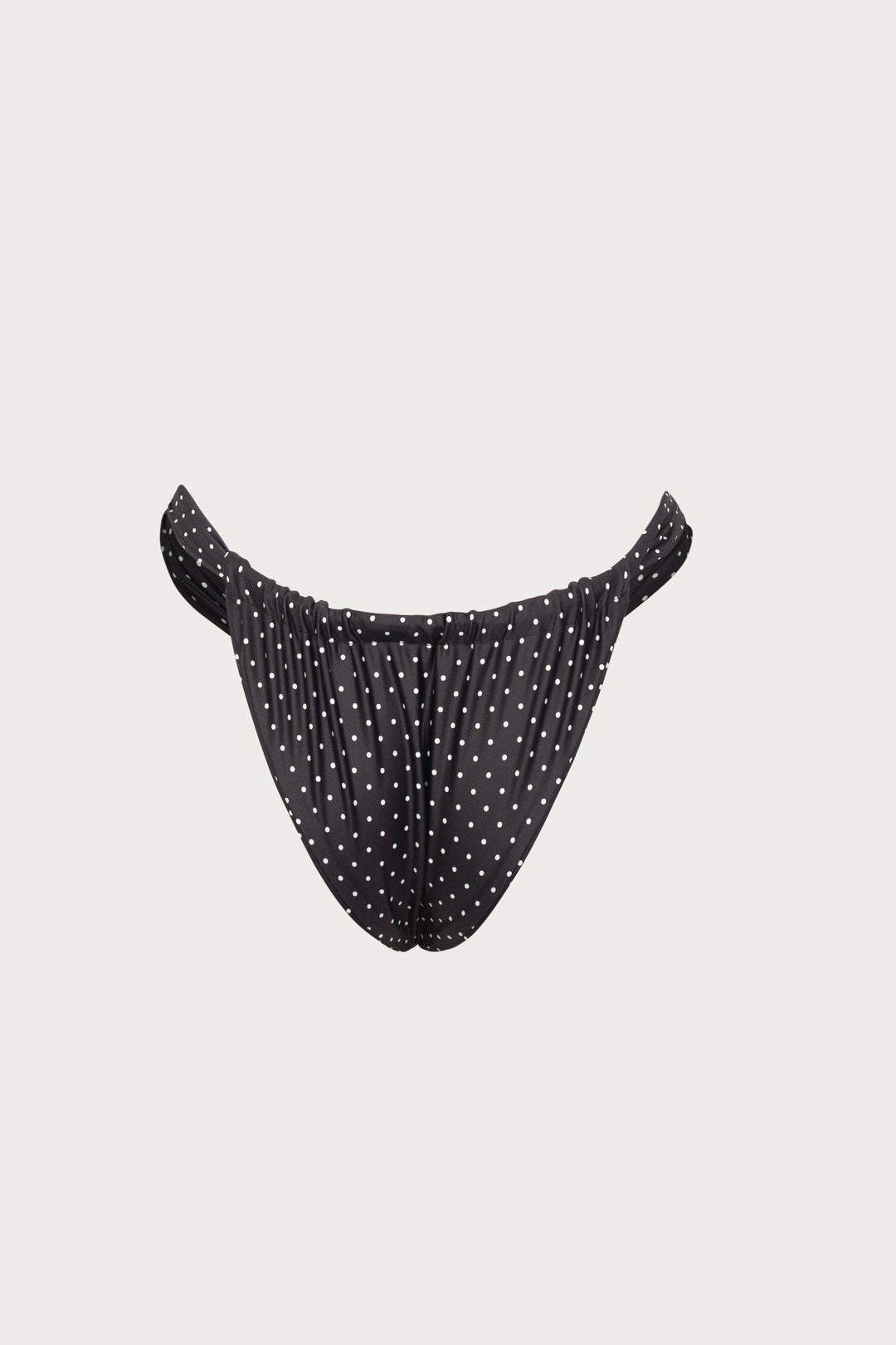 Ruched Bottom (Black Cream Polka Dot)