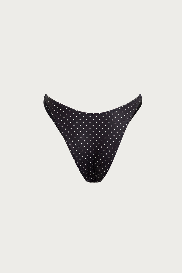 90s Bottom (Black Cream Polka Dot)