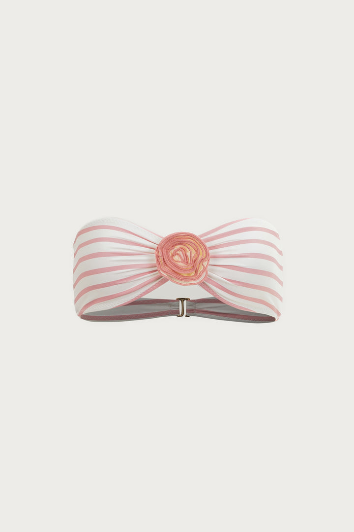 Rose Bandeau Top (Pink Stripe)