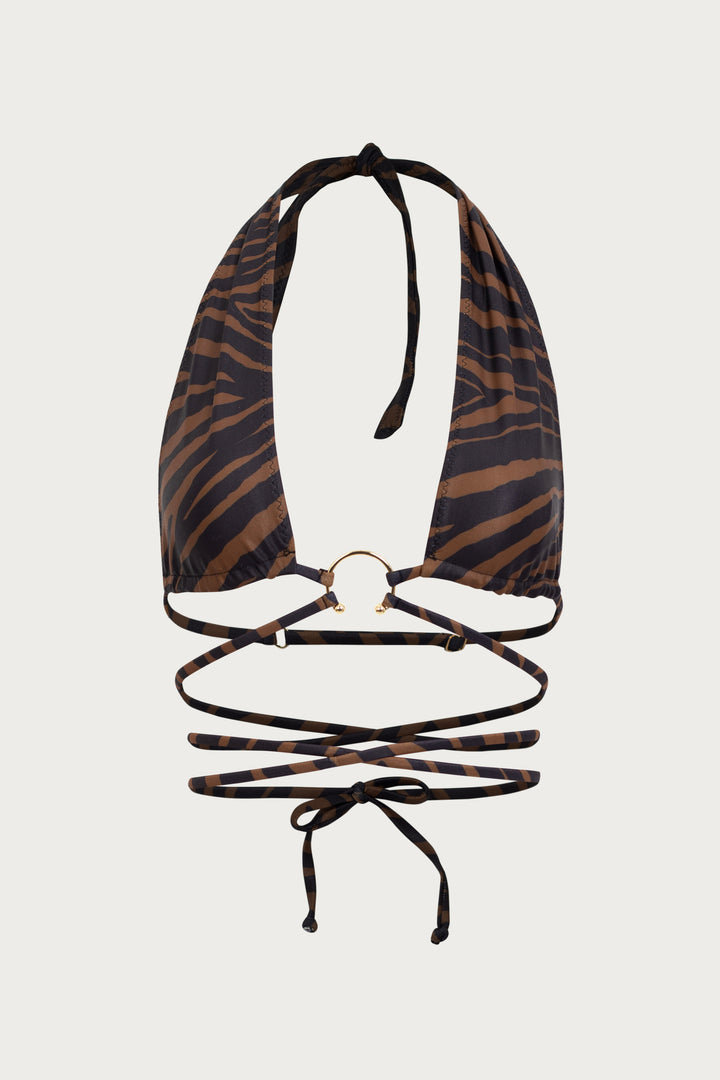 Pierced Wrap Top (Bronze Zebra)