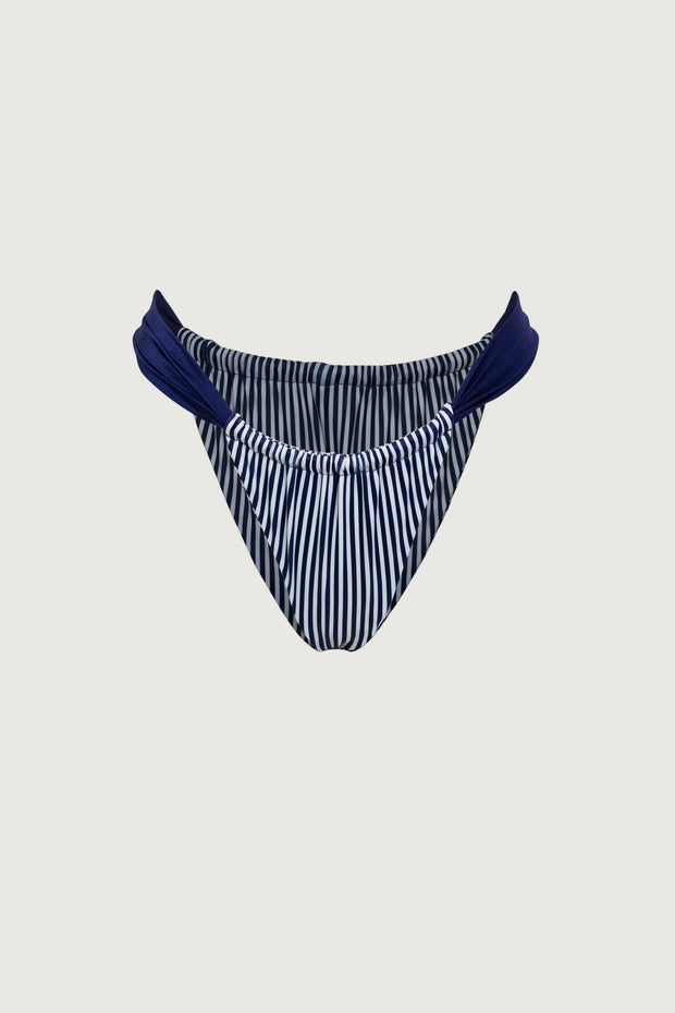 Ruched Bottom (Navy Pinstripe/Navy)