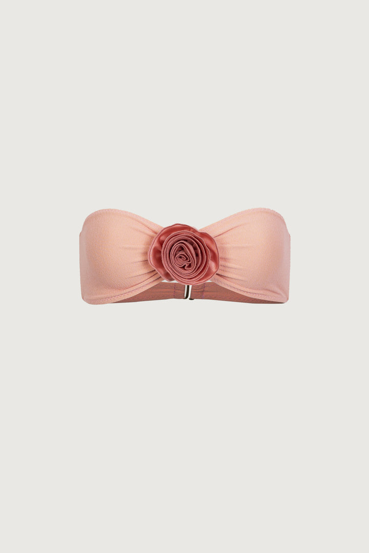 Rosette Bandeau Top (Faux Suede Blush/Blush)