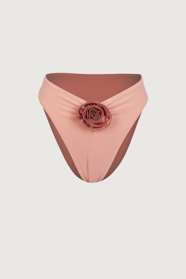 Rosette High Rise Bottom (Faux Suede Blush/Blush)