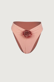 Rosette High Rise Bottom (Faux Suede Blush/Blush)