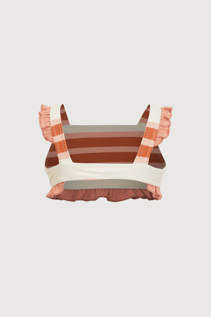 ruffle bandeau top (cream camel blush stripe/blush)