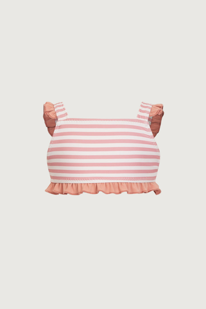 ruffle bandeau top (blush stripe/blush)