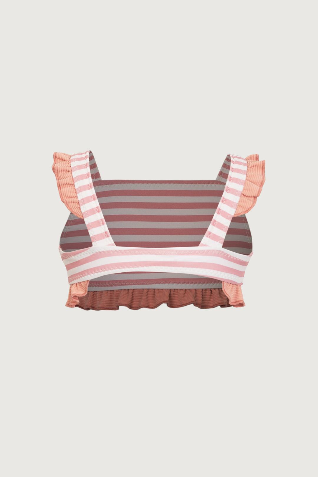 ruffle bandeau top (blush stripe/blush)