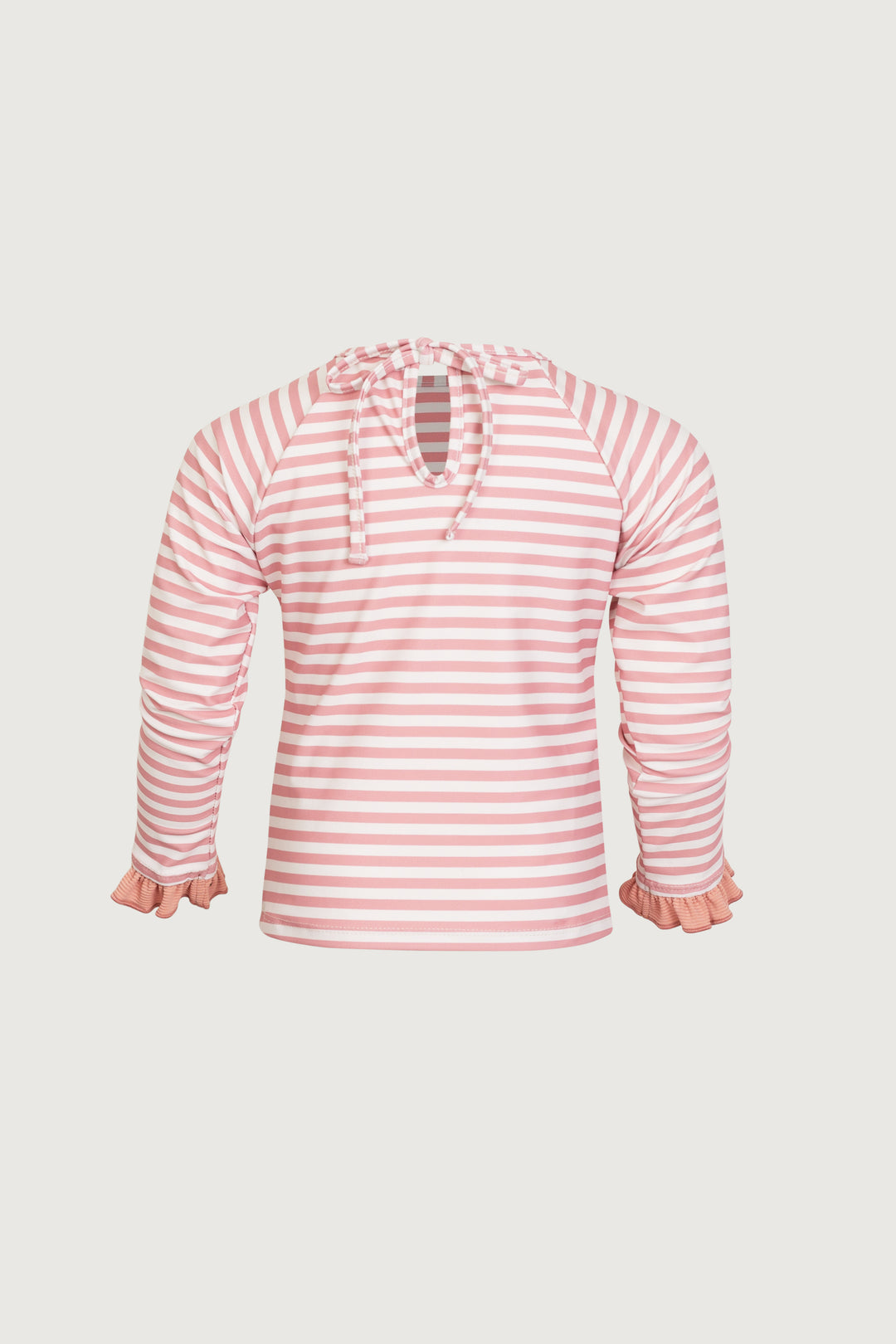 ruffle rashguard (blush stripe/blush)