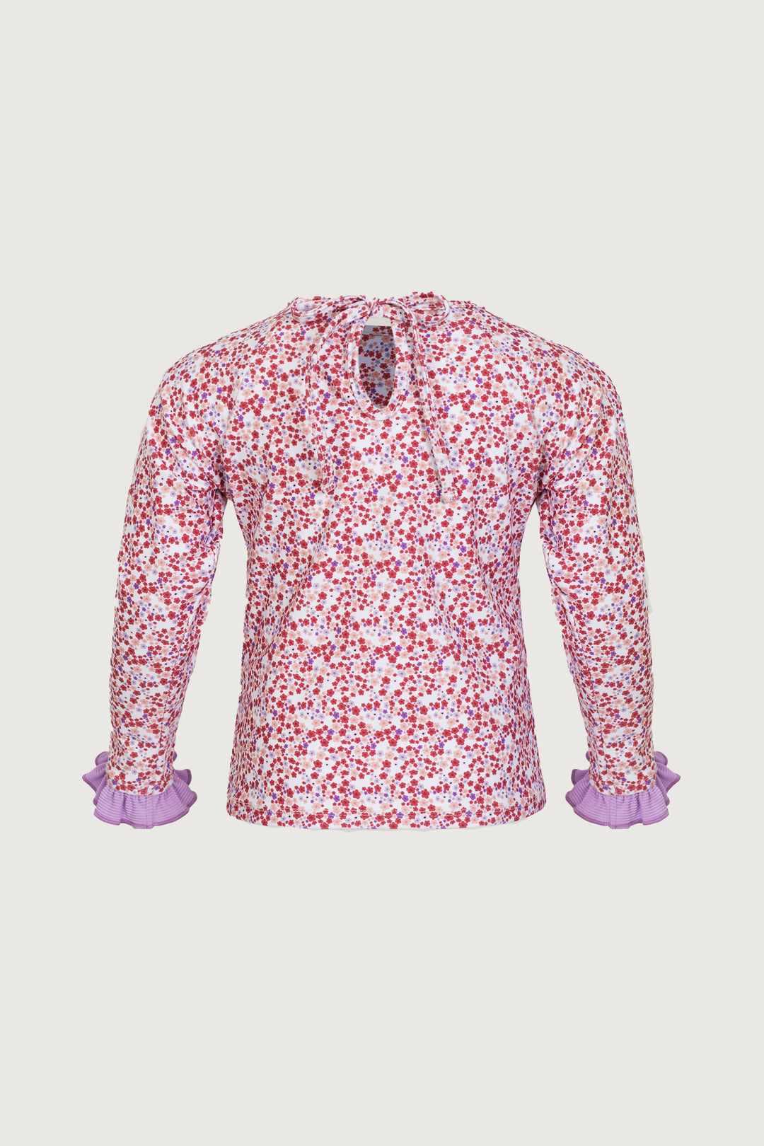 ruffle rashguard (mini floral/purple)