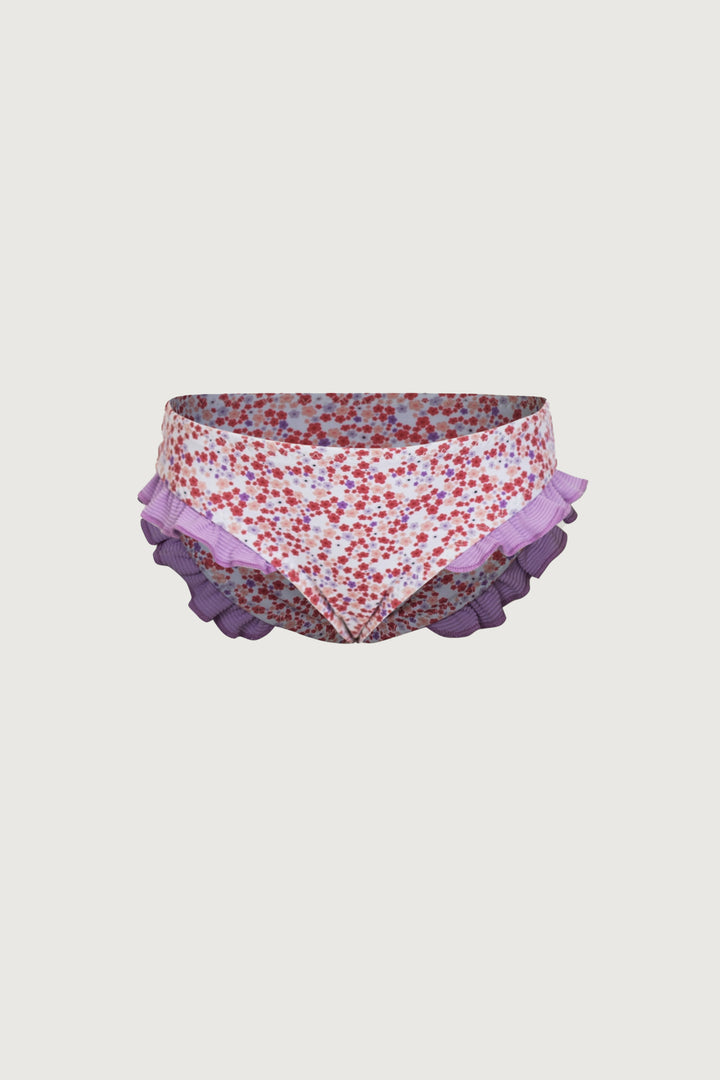 ruffle brief bottom (mini floral/purple)