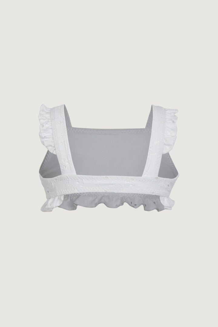 ruffle bandeau top (white eyelet)