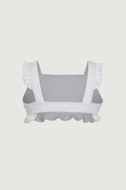 ruffle bandeau top (white eyelet)