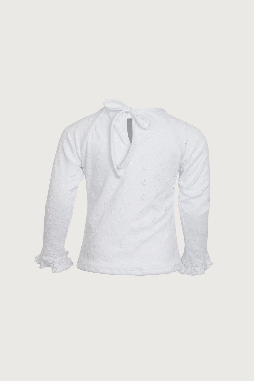 ruffle rashguard (white eyelet)