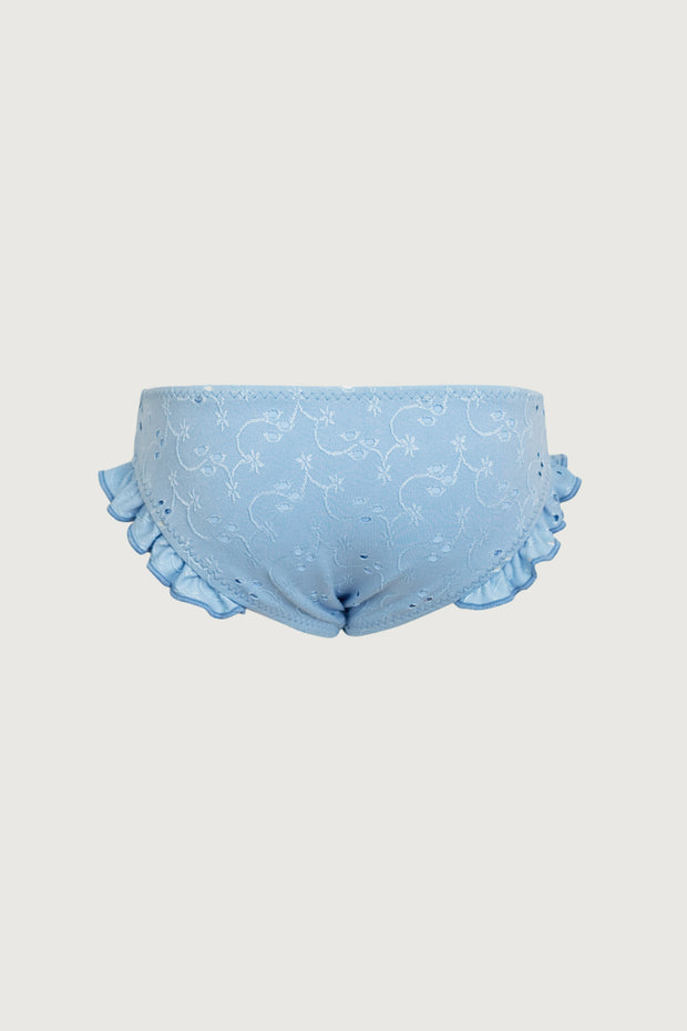 ruffle brief bottom (blue eyelet)