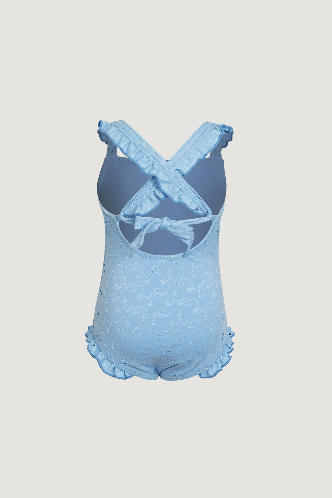 ruffle one piece (blue eyelet)