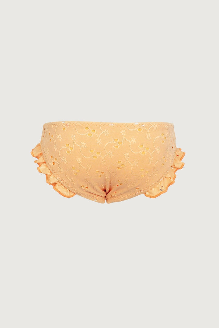 ruffle brief bottom (peach eyelet)