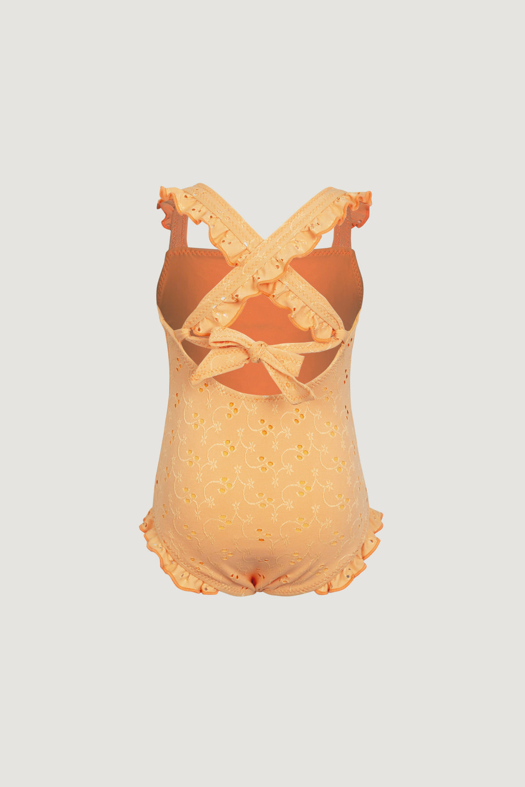 ruffle one piece (peach eyelet)