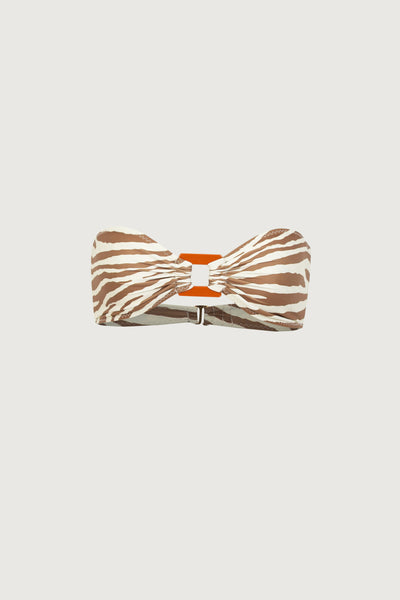 Acrylic Bandeau Top (Beige Zebra)