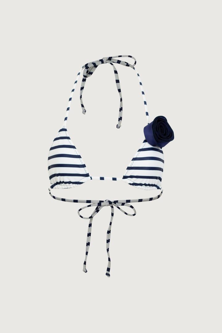 Rosette Triangle Top (Nautical Stripe/Navy)