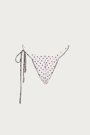 Beaded String Bottom (Cream Black Polka Dot)