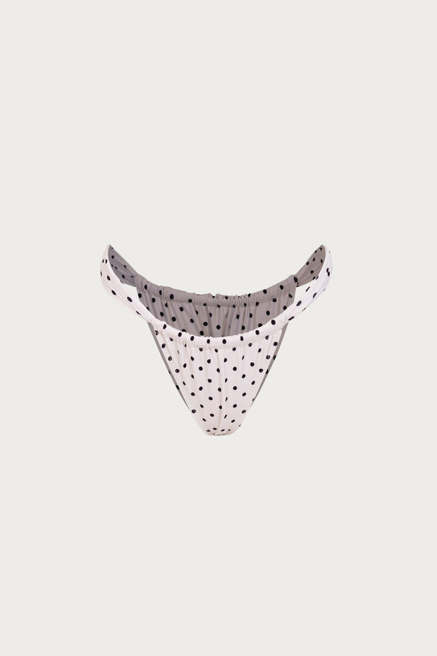 Ruched Bottom (Cream Black Polka Dot)