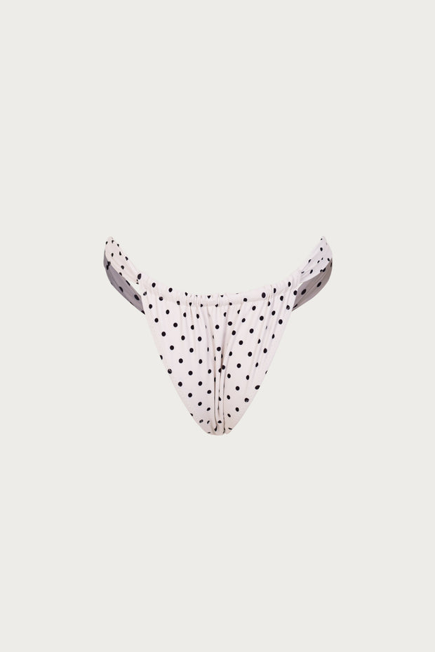 Ruched Bottom (Cream Black Polka Dot)