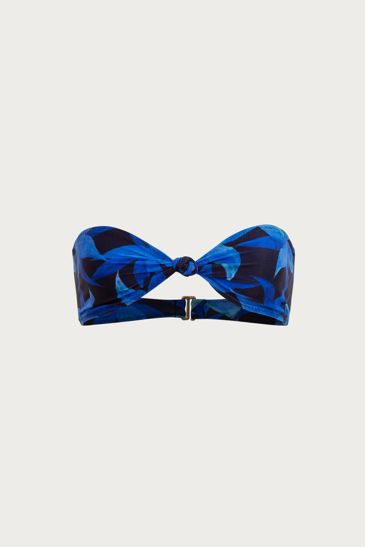 Knotted Bandeau Top (Blue Tropical)