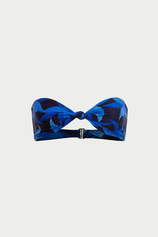 Knotted Bandeau Top (Blue Tropical)