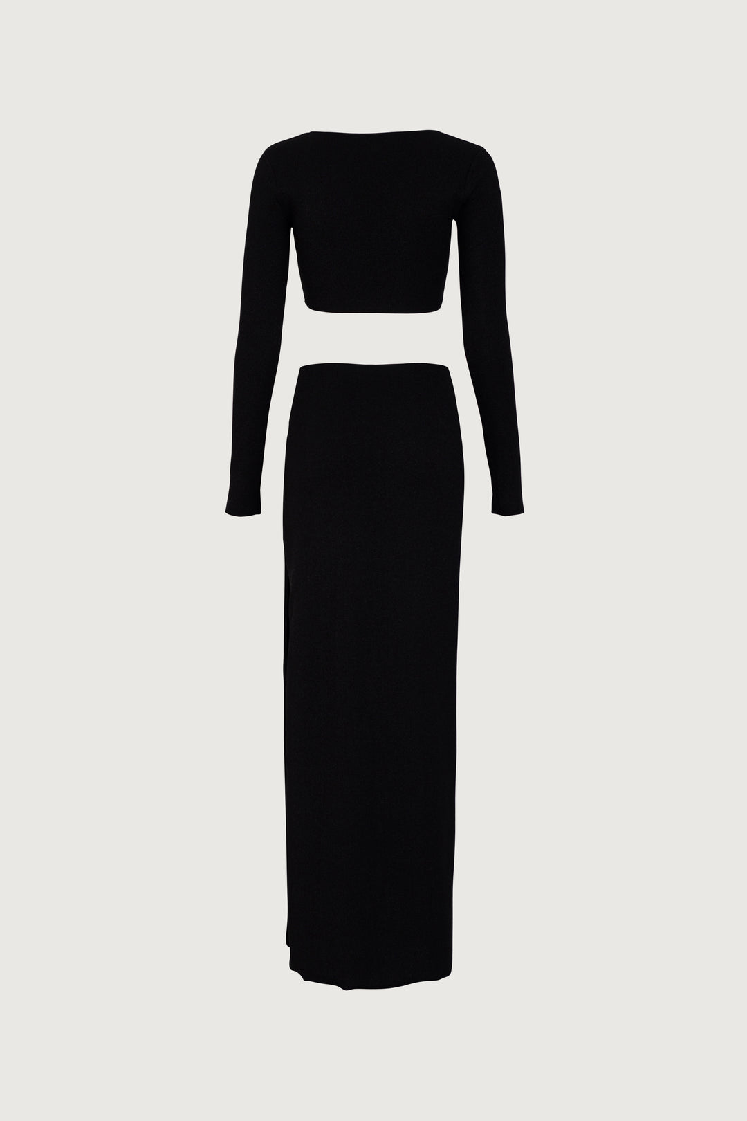 Long Sleeve Cut Out Maxi Dress (Black Lurex)