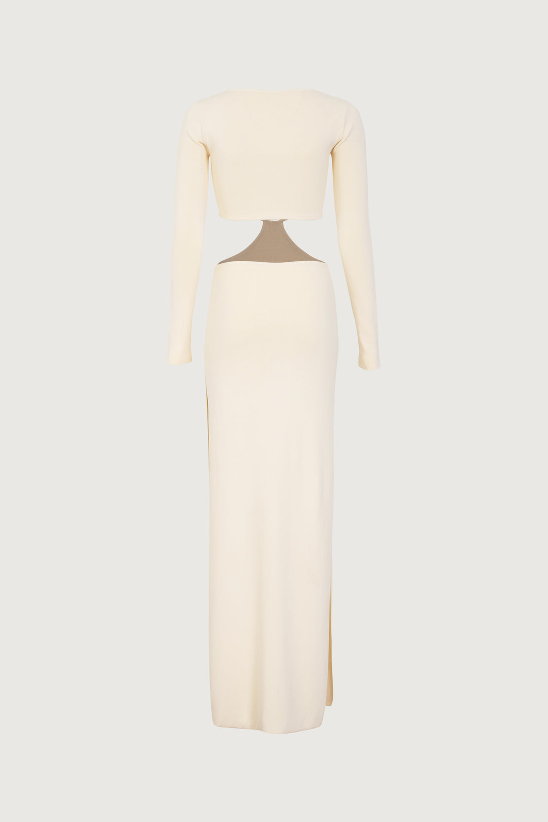 Long Sleeve Cut Out Maxi Dress (Cream)