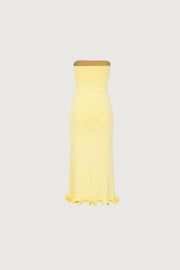 Ruffle Hem Strapless Dress (Butter Yellow)