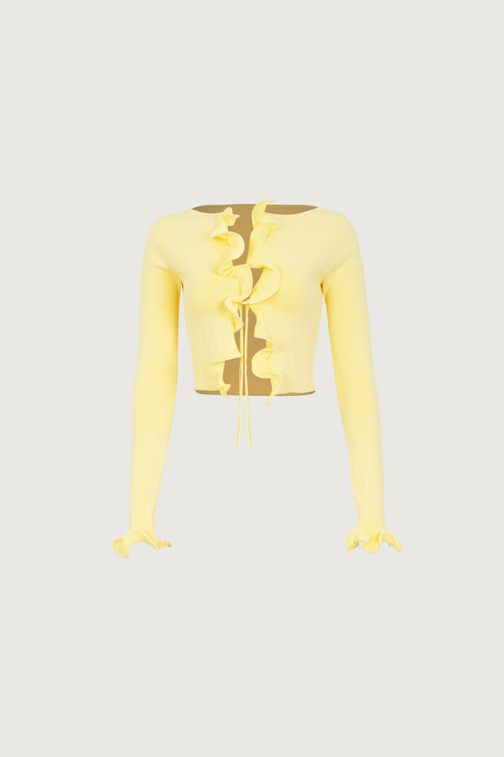 Ruffle Hem Top (Butter Yellow)