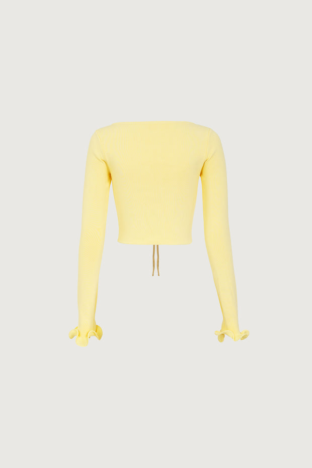 Ruffle Hem Top (Butter Yellow)