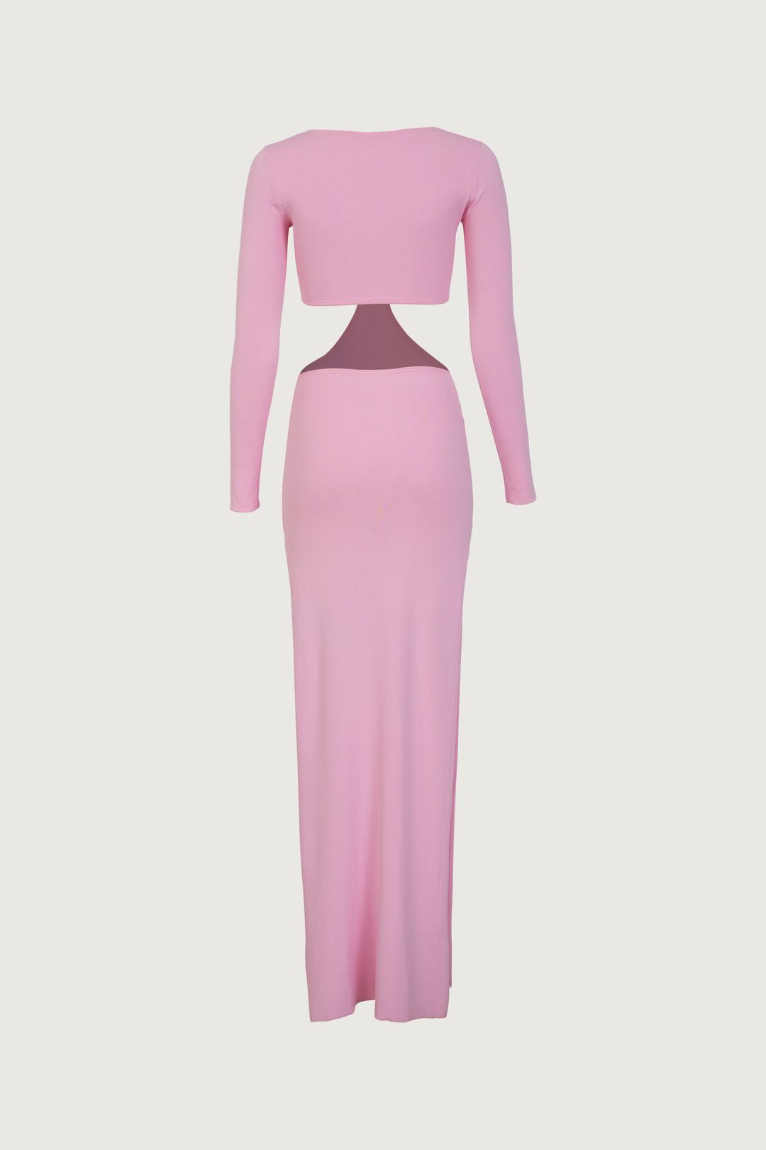 Long Sleeve Cut Out Maxi Dress (Baby Pink)