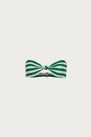 Knotted Bandeau Top (Green Stripe)