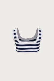 The Grace Tank (Navy Cream Stripe/White)