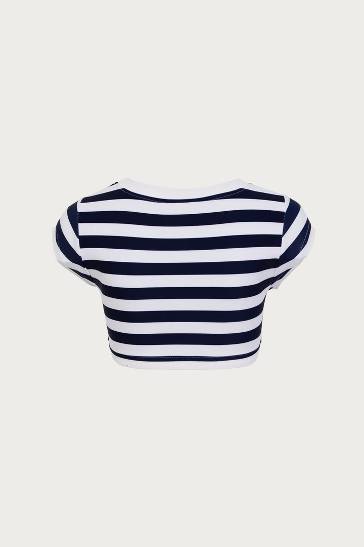 The Grace Top (Navy Cream Stripe/White)