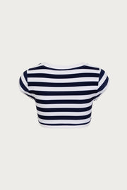 The Grace Top (Navy Cream Stripe/White)