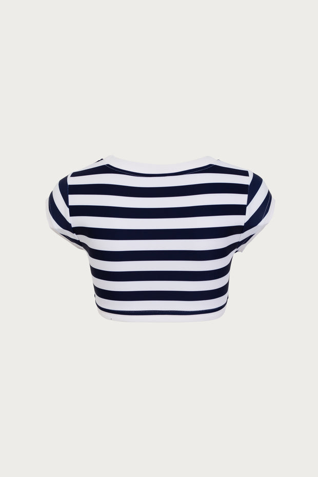 The Grace Top (Navy Cream Stripe/White)