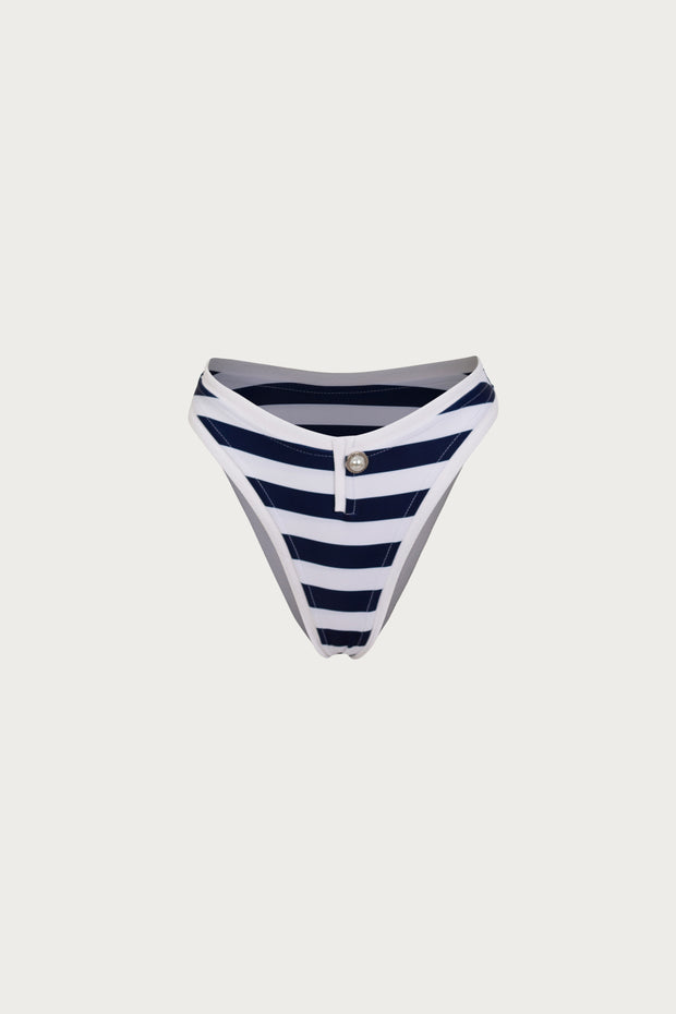 The Grace Bottom (Navy Cream Stripe/White)