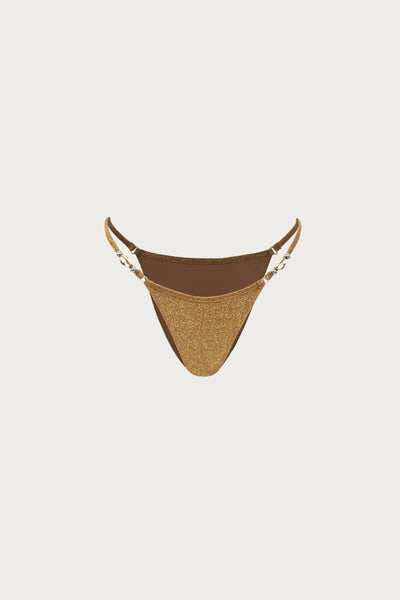 Shell Bikini Bottom (Mocha Shimmer Lurex)