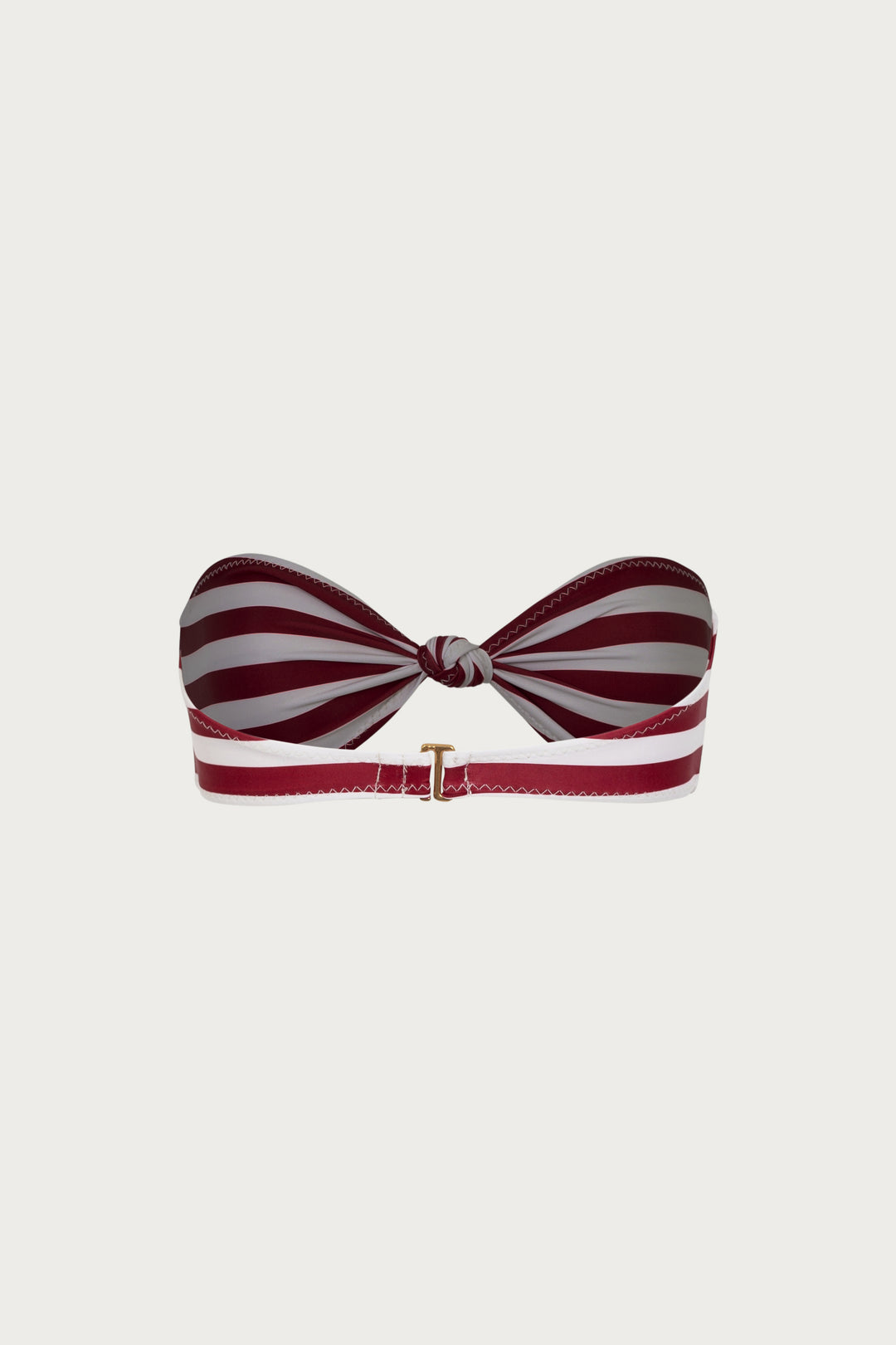 Knotted Bandeau Top (Burgundy Stripe)