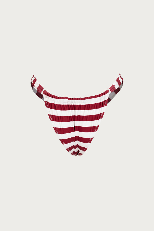 Ruched Bottom (Burgundy Stripe)