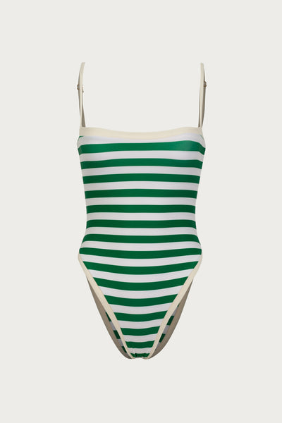 Colorblock One Piece (Green Stripe)