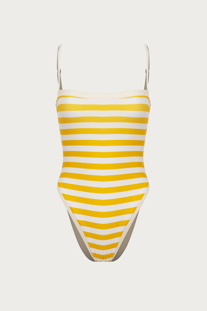 Colorblock One Piece (Yellow Stripe)