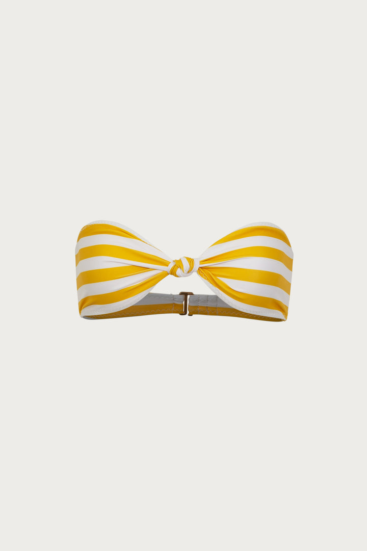 Knotted Bandeau Top (Yellow Stripe)